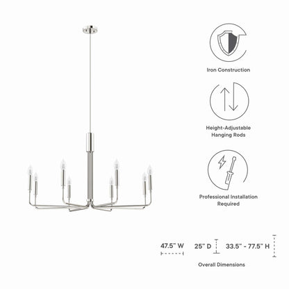 Modway Outlet Rekindle 8-Light Chandelier by Modway  Lighting Lighting Polished Nickel - EEI-5636-PON