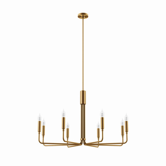 Modway Outlet Rekindle 8-Light Chandelier by Modway  Lighting Lighting Satin Brass - EEI-5636-SBR