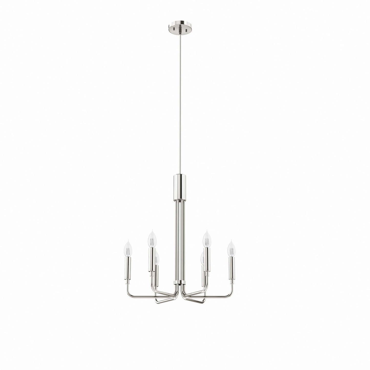 Modway Outlet Rekindle 6-Light Chandelier by Modway  Lighting Lighting Polished Nickel - EEI-5637-PON