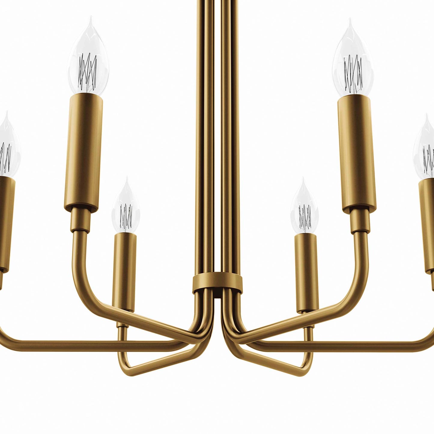 Modway Outlet Rekindle 6-Light Chandelier by Modway  Lighting Lighting Satin Brass - EEI-5637-SBR