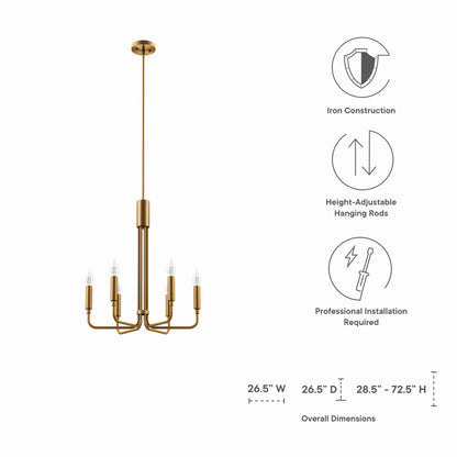 Modway Outlet Rekindle 6-Light Chandelier by Modway  Lighting Lighting Satin Brass - EEI-5637-SBR