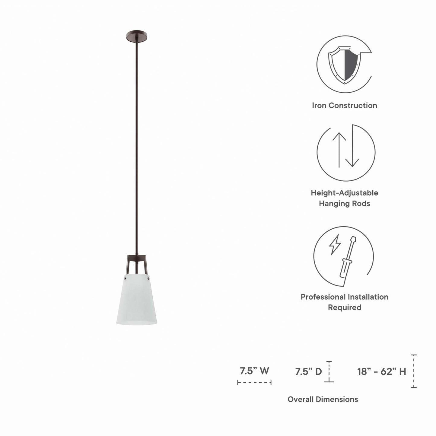 Modway Outlet Aspire Pendant Light by Modway  Lighting Lighting White Bronze - EEI-5639-WHI-BRZ