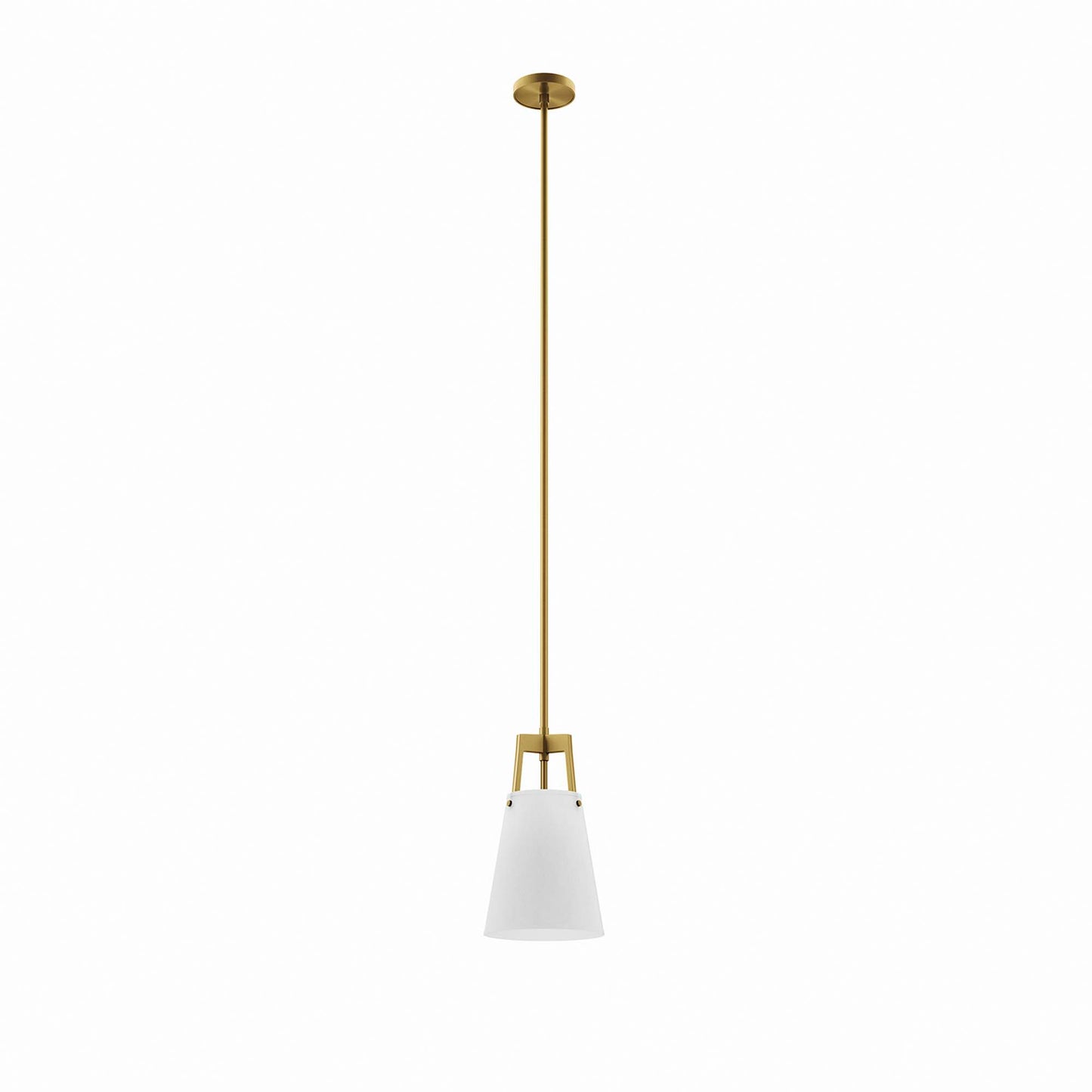 Modway Outlet Aspire Pendant Light by Modway  Lighting Lighting White Satin Brass - EEI-5639-WHI-SBR