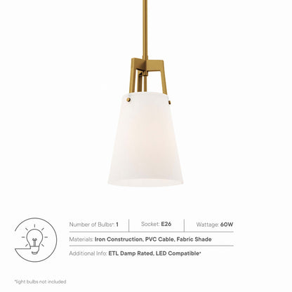 Modway Outlet Aspire Pendant Light by Modway  Lighting Lighting White Satin Brass - EEI-5639-WHI-SBR