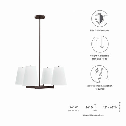 Modway Outlet Mercer 4-Light Pendant Light by Modway  Lighting Lighting White Bronze - EEI-5640-WHI-BRZ