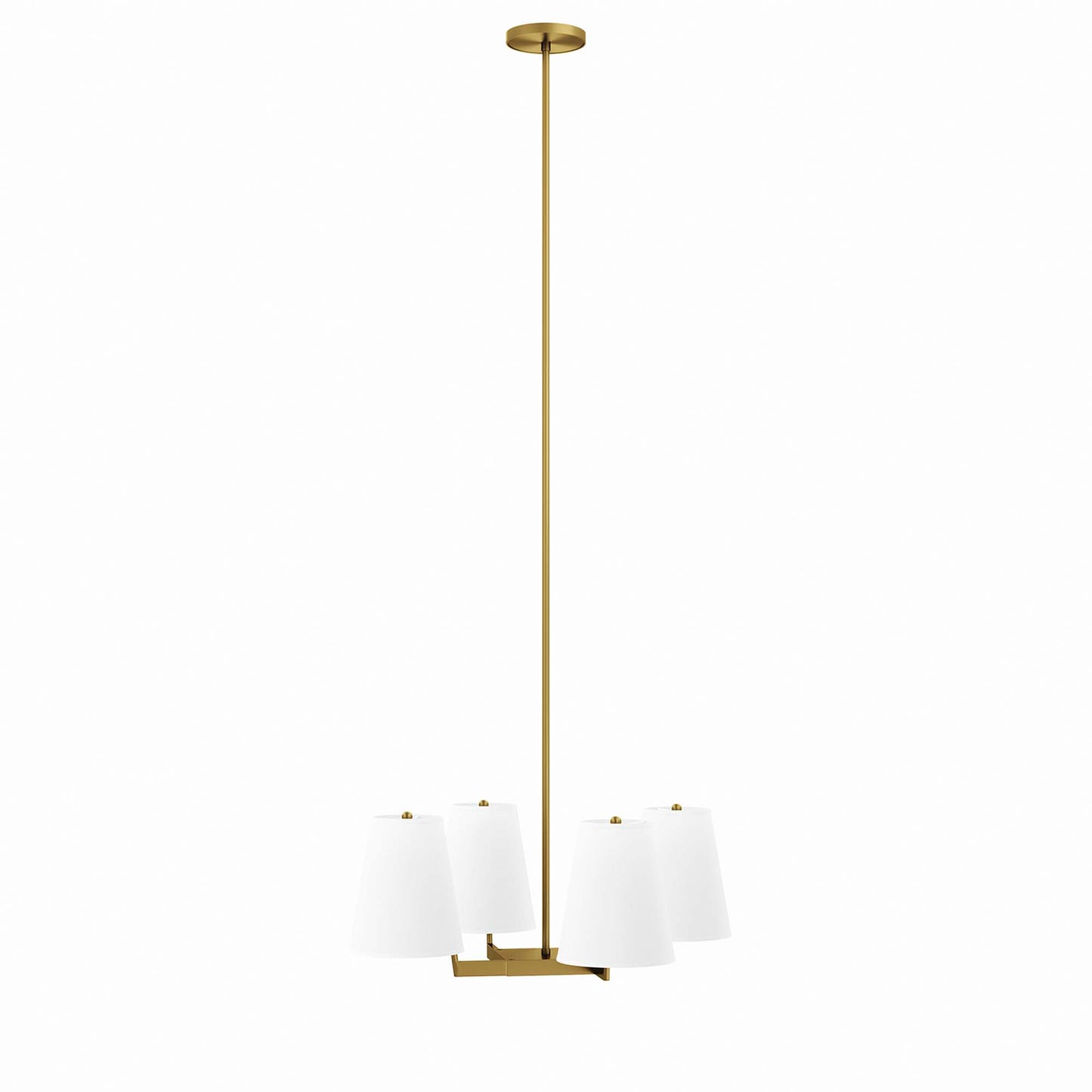 Modway Outlet Mercer 4-Light Pendant Light by Modway  Lighting Lighting White Satin Brass - EEI-5640-WHI-SBR