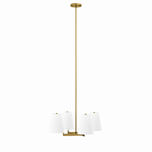 Modway Outlet Mercer 4-Light Pendant Light by Modway  Lighting Lighting White Satin Brass - EEI-5640-WHI-SBR