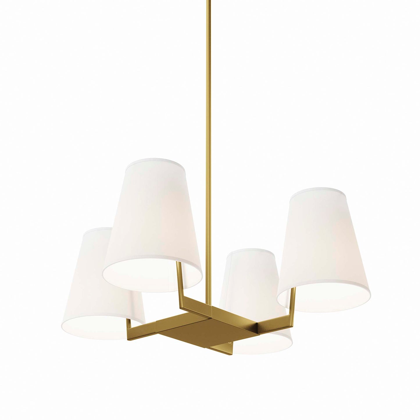 Modway Outlet Mercer 4-Light Pendant Light by Modway  Lighting Lighting White Satin Brass - EEI-5640-WHI-SBR