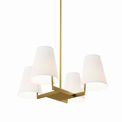 Modway Outlet Mercer 4-Light Pendant Light by Modway  Lighting Lighting White Satin Brass - EEI-5640-WHI-SBR