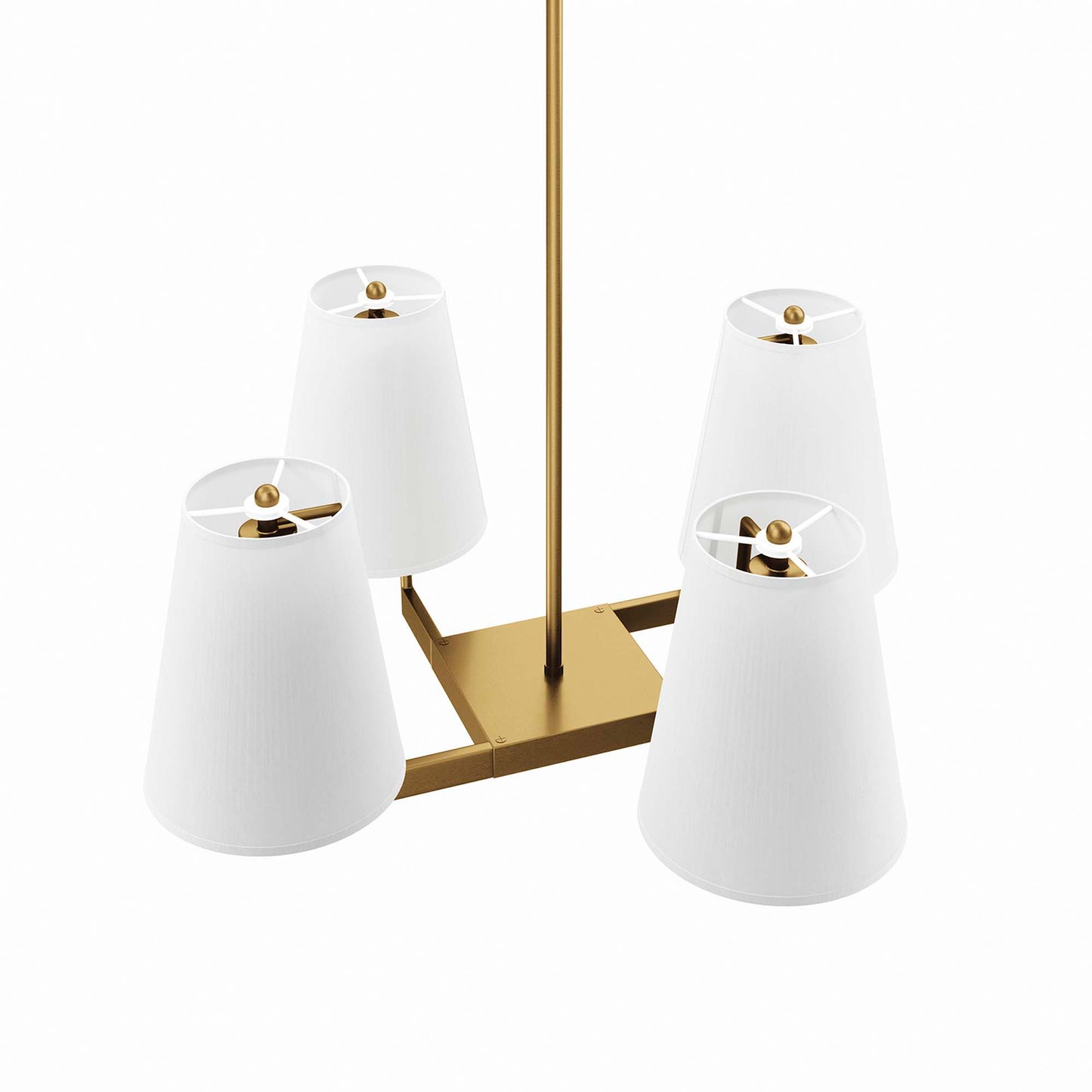 Modway Outlet Mercer 4-Light Pendant Light by Modway  Lighting Lighting White Satin Brass - EEI-5640-WHI-SBR