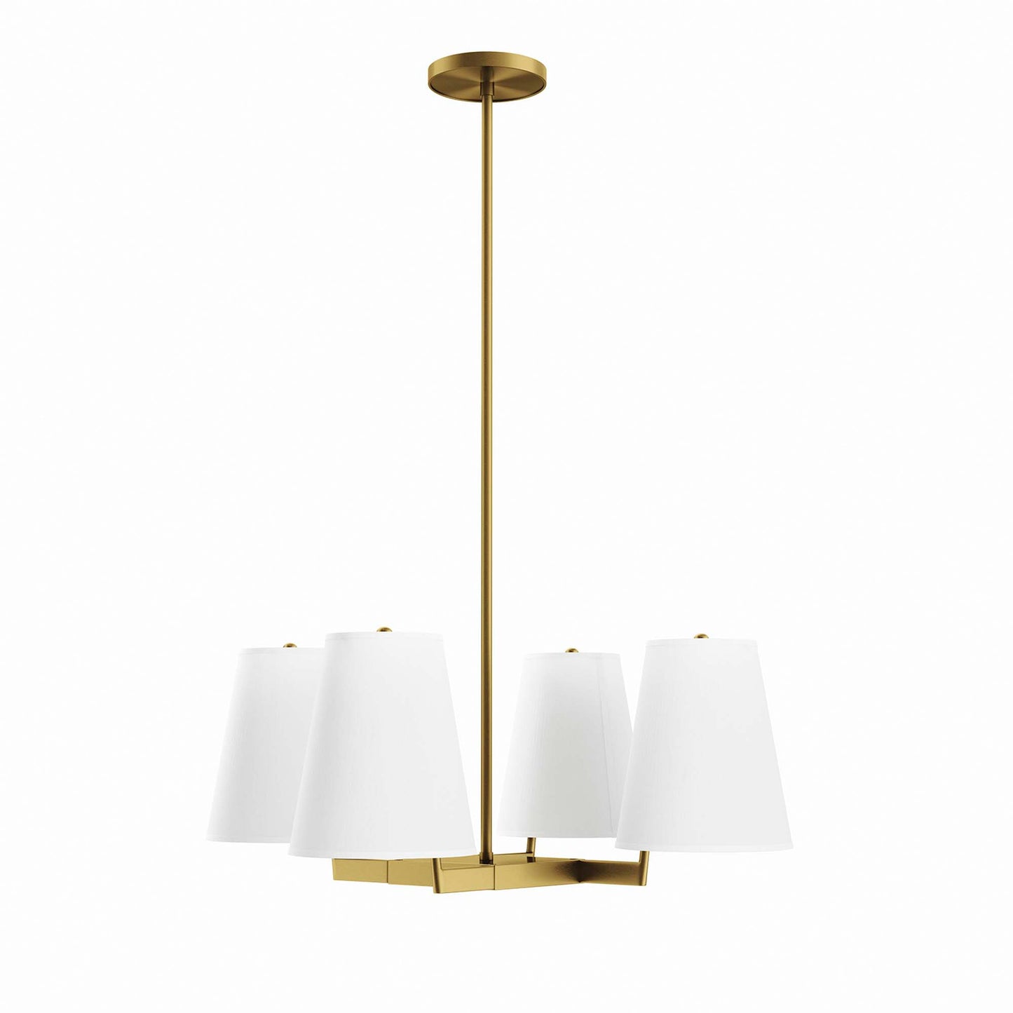 Modway Outlet Mercer 4-Light Pendant Light by Modway  Lighting Lighting White Satin Brass - EEI-5640-WHI-SBR