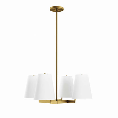 Modway Outlet Mercer 4-Light Pendant Light by Modway  Lighting Lighting White Satin Brass - EEI-5640-WHI-SBR