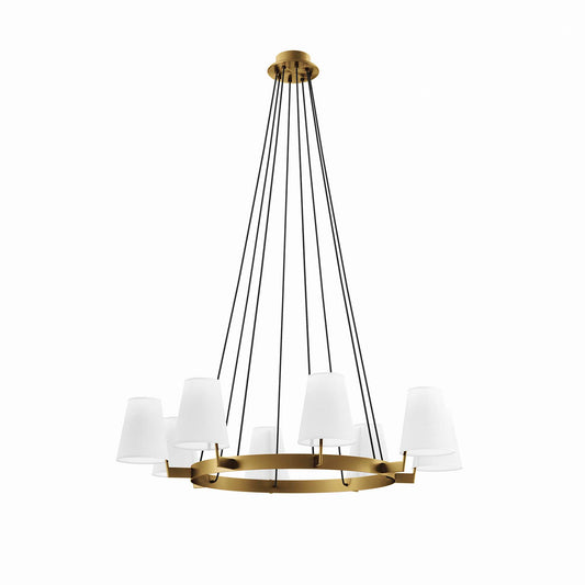 Modway Outlet Surround 8-Light Chandelier by Modway  Lighting Lighting White Satin Brass - EEI-5641-WHI-SBR