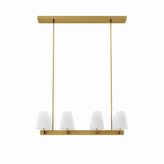 Modway Outlet Enthrall 8-Light Chandelier by Modway  Lighting Lighting White Satin Brass - EEI-5642-WHI-SBR