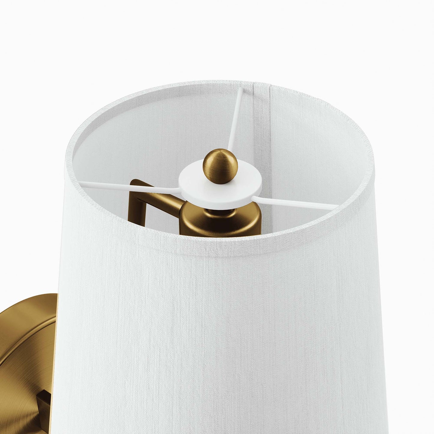 Modway Outlet Surround Wall Sconce by Modway  Lighting Lighting White Satin Brass - EEI-5643-WHI-SBR