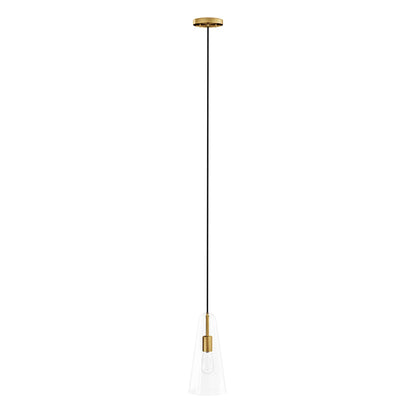 Modway Outlet Beacon 1-Light Pendant Light by Modway  Lighting Lighting Clear Satin Brass - EEI-5644-CLR-SBR