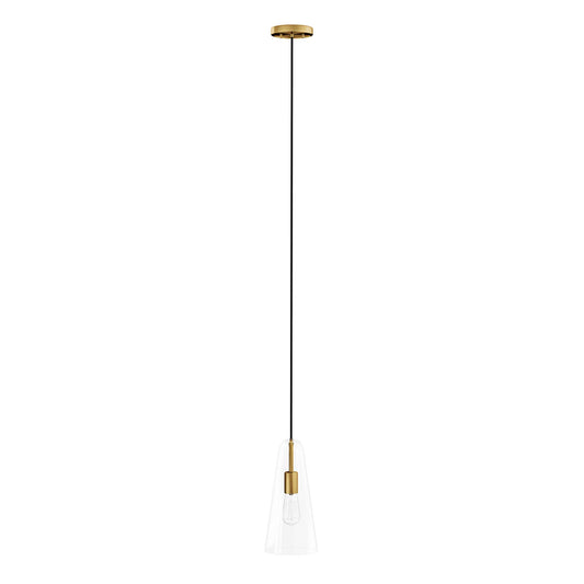 Modway Outlet Beacon 1-Light Pendant Light by Modway  Lighting Lighting Clear Satin Brass - EEI-5644-CLR-SBR