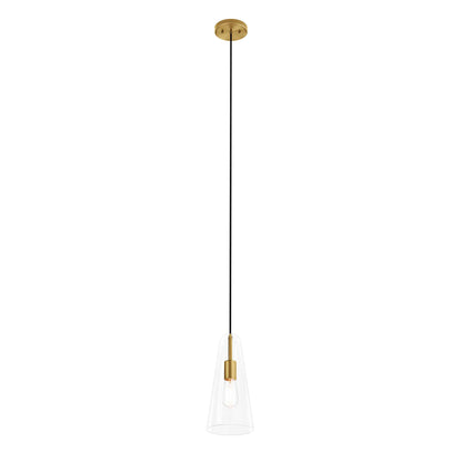 Modway Outlet Beacon 1-Light Pendant Light by Modway  Lighting Lighting Clear Satin Brass - EEI-5644-CLR-SBR