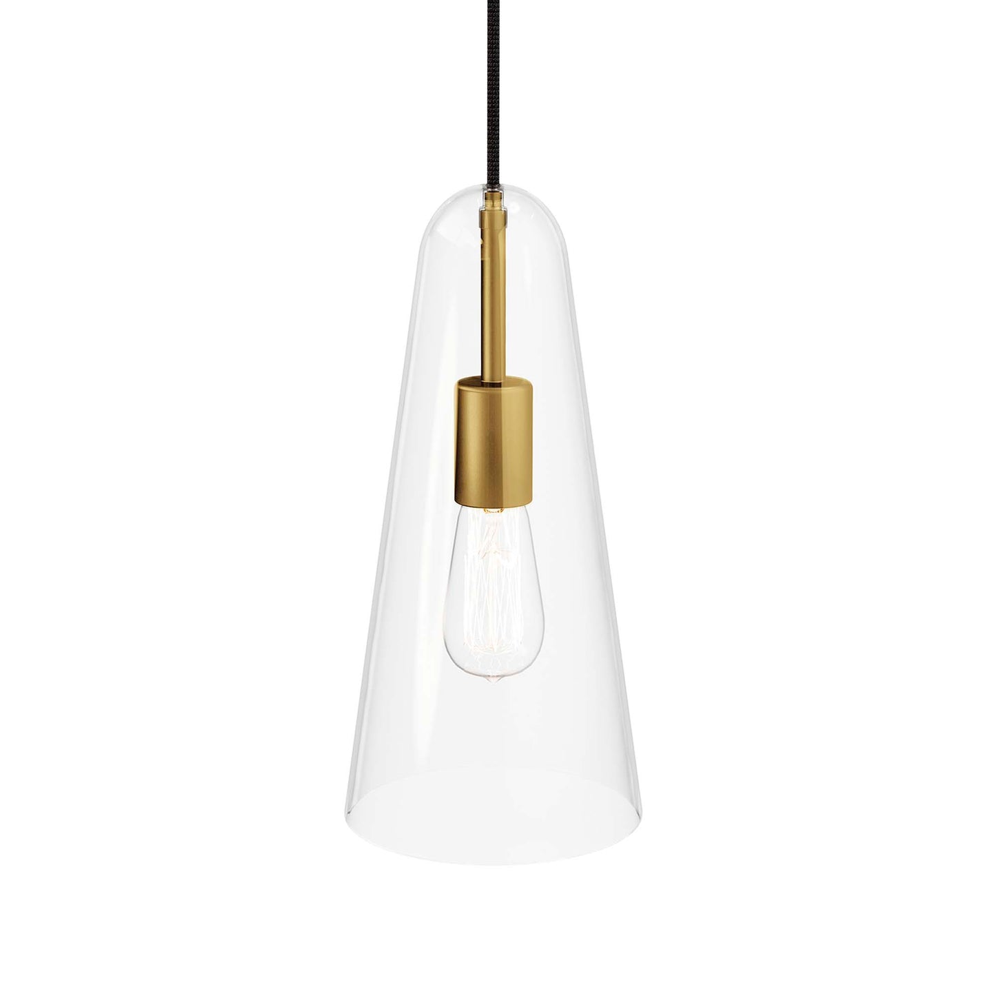 Modway Outlet Beacon 1-Light Pendant Light by Modway  Lighting Lighting Clear Satin Brass - EEI-5644-CLR-SBR