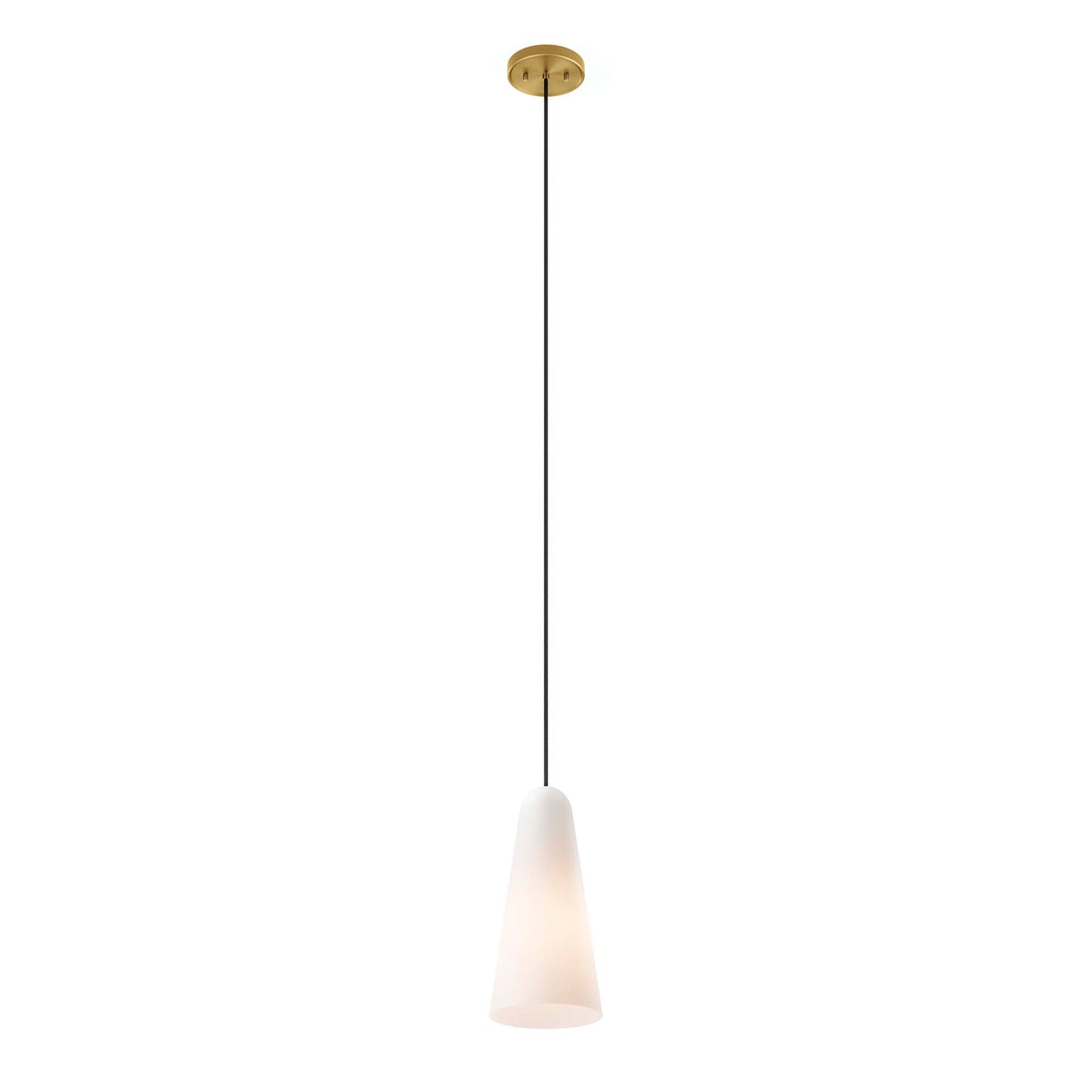 Modway Outlet Beacon 1-Light Pendant Light by Modway  Lighting Lighting Opal Satin Brass - EEI-5644-OPA-SBR