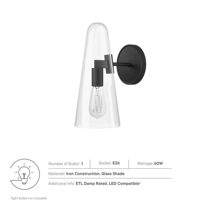 Modway Outlet Beacon 1-Light Wall Sconce by Modway  Lighting Lighting Clear Black - EEI-5645-CLR-BLK
