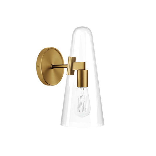 Modway Outlet Beacon 1-Light Wall Sconce by Modway  Lighting Lighting Clear Satin Brass - EEI-5645-CLR-SBR