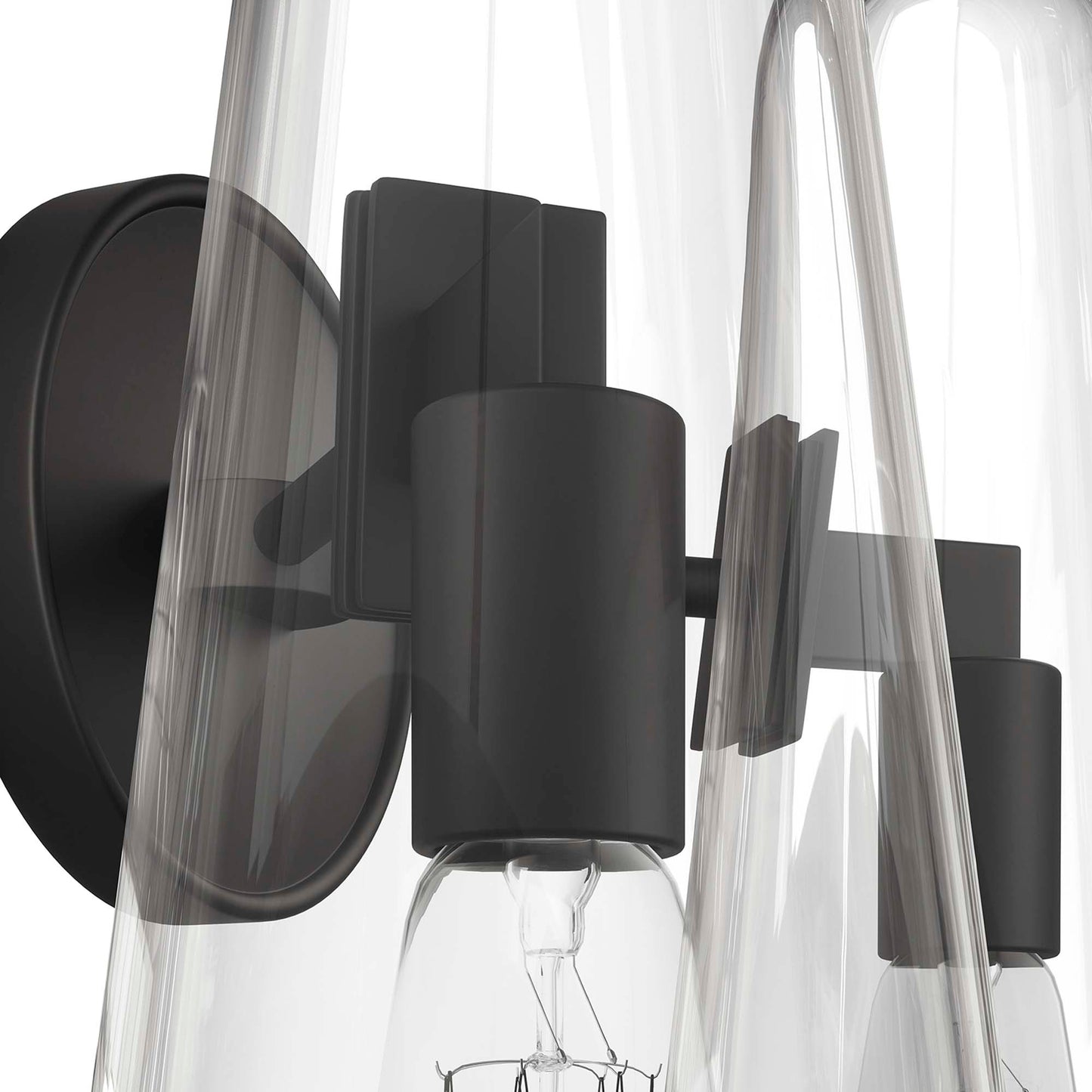 Modway Outlet Beacon 2-Light Wall Sconce by Modway  Lighting Lighting Clear Black - EEI-5646-CLR-BLK