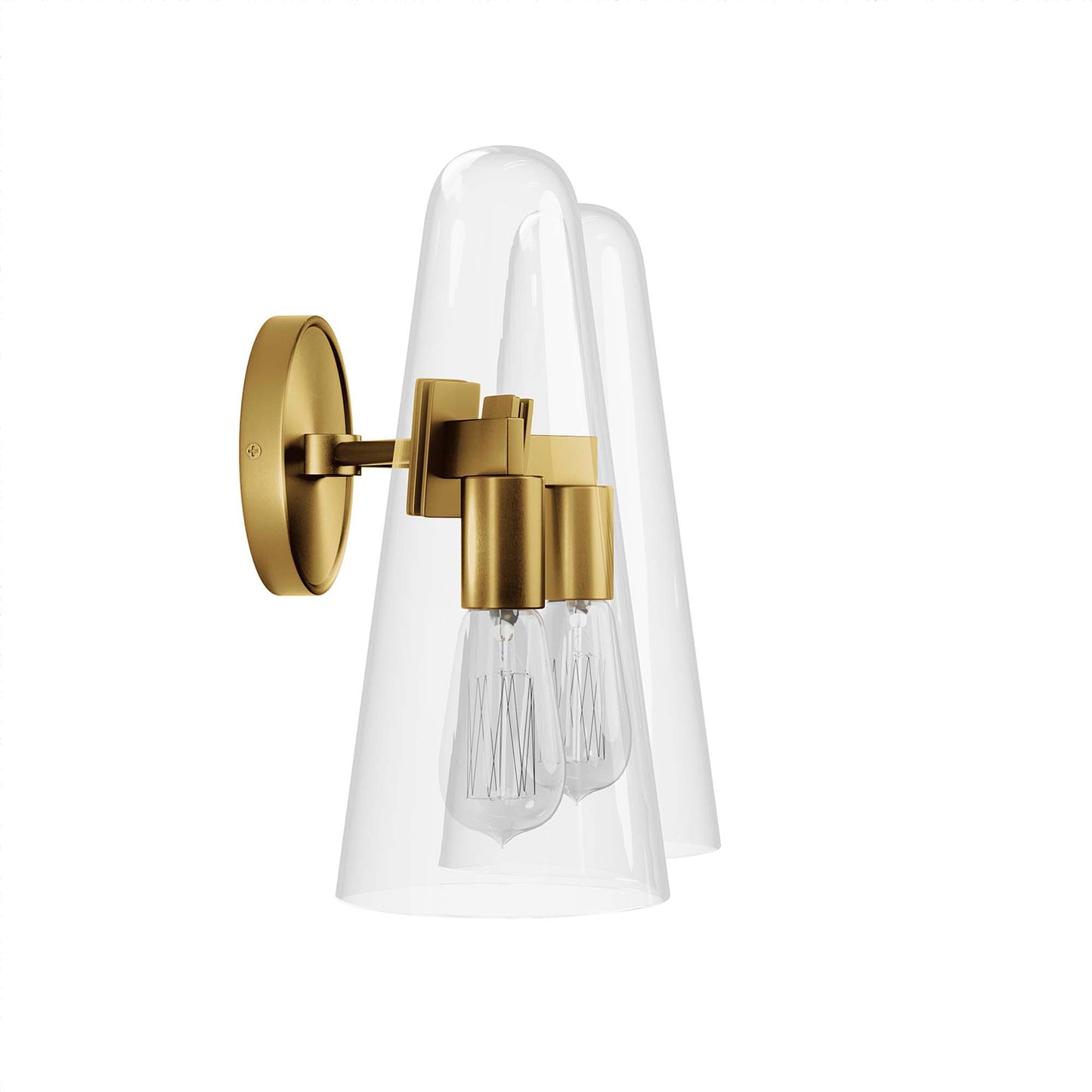 Modway Outlet Beacon 2-Light Wall Sconce by Modway  Lighting Lighting Clear Satin Brass - EEI-5646-CLR-SBR