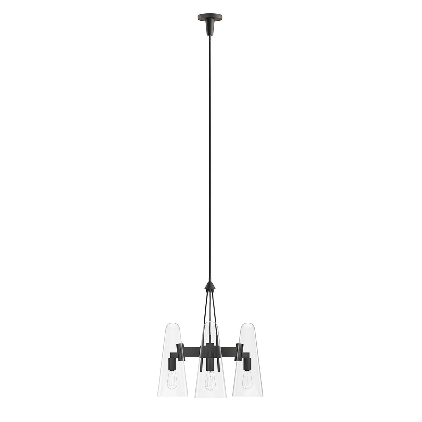 Modway Outlet Beacon 3-Light Pendant Light by Modway  Lighting Lighting Clear Black - EEI-5647-CLR-BLK