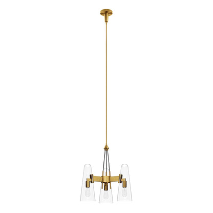Modway Outlet Beacon 3-Light Pendant Light by Modway  Lighting Lighting Clear Satin Brass - EEI-5647-CLR-SBR