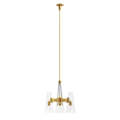 Modway Outlet Beacon 3-Light Pendant Light by Modway  Lighting Lighting Clear Satin Brass - EEI-5647-CLR-SBR