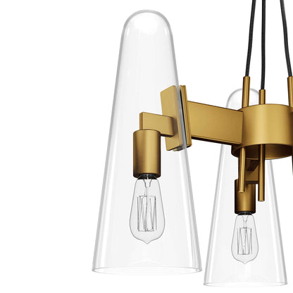 Modway Outlet Beacon 3-Light Pendant Light by Modway  Lighting Lighting Clear Satin Brass - EEI-5647-CLR-SBR