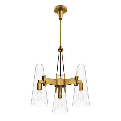 Modway Outlet Beacon 3-Light Pendant Light by Modway  Lighting Lighting Clear Satin Brass - EEI-5647-CLR-SBR