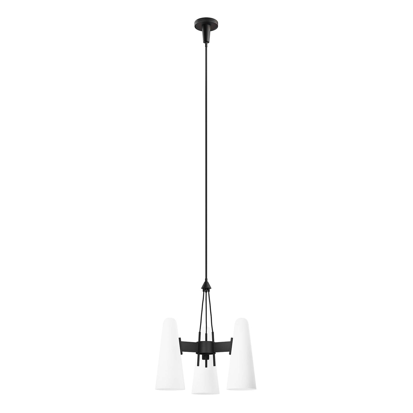 Modway Outlet Beacon 3-Light Pendant Light by Modway  Lighting Lighting Opal Black - EEI-5647-OPA-BLK
