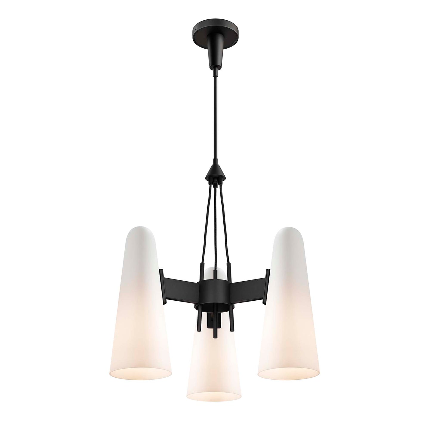 Modway Outlet Beacon 3-Light Pendant Light by Modway  Lighting Lighting Opal Black - EEI-5647-OPA-BLK