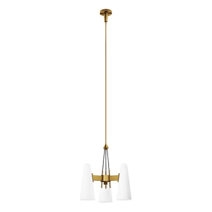 Modway Outlet Beacon 3-Light Pendant Light by Modway  Lighting Lighting Opal Satin Brass - EEI-5647-OPA-SBR