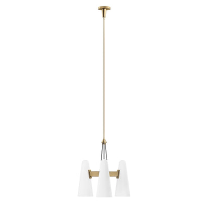 Modway Outlet Beacon 3-Light Pendant Light by Modway  Lighting Lighting Opal Satin Brass - EEI-5647-OPA-SBR