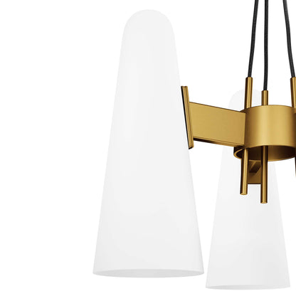 Modway Outlet Beacon 3-Light Pendant Light by Modway  Lighting Lighting Opal Satin Brass - EEI-5647-OPA-SBR