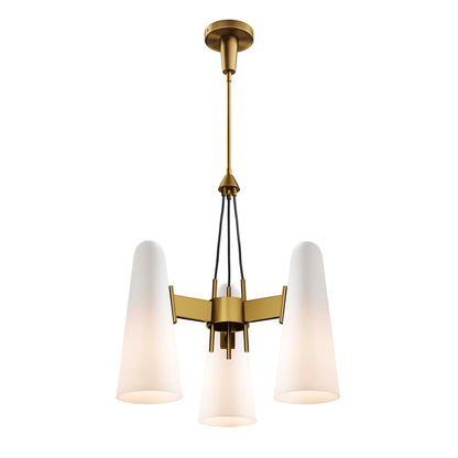 Modway Outlet Beacon 3-Light Pendant Light by Modway  Lighting Lighting Opal Satin Brass - EEI-5647-OPA-SBR