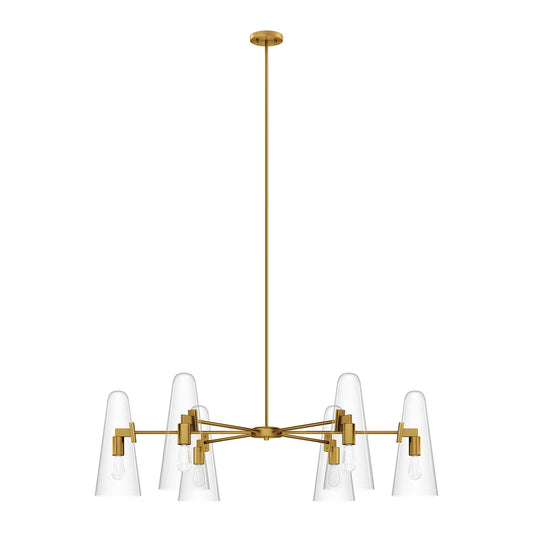 Modway Outlet Beacon 6-Light Chandelier by Modway  Lighting Lighting Clear Satin Brass - EEI-5648-CLR-SBR