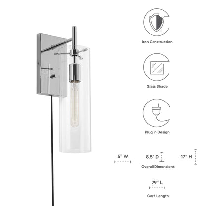 Modway Outlet Skylark Wall Sconce by Modway  Lighting Lighting Clear Polished Nickel - EEI-5650-CLR-PON