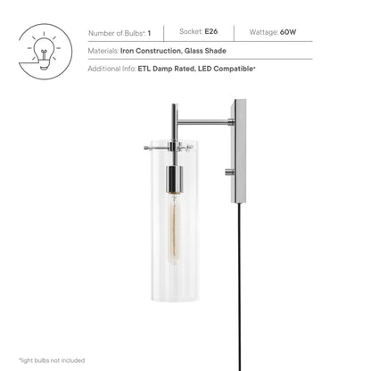 Modway Outlet Skylark Wall Sconce by Modway  Lighting Lighting Clear Polished Nickel - EEI-5650-CLR-PON