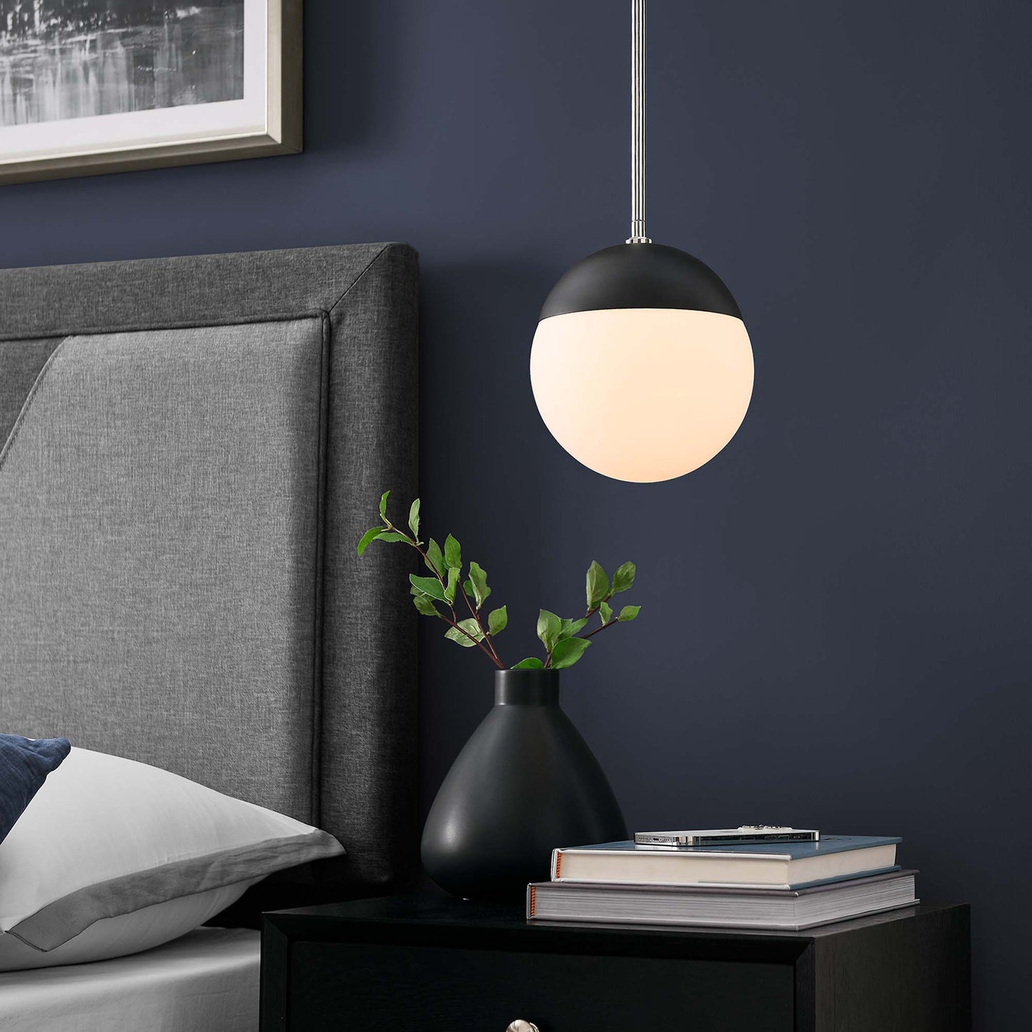 Modway Outlet Stellar 1-Light Pendant Light by Modway  Lighting Lighting Opal Polished Nickel - EEI-5653-OPA-PON