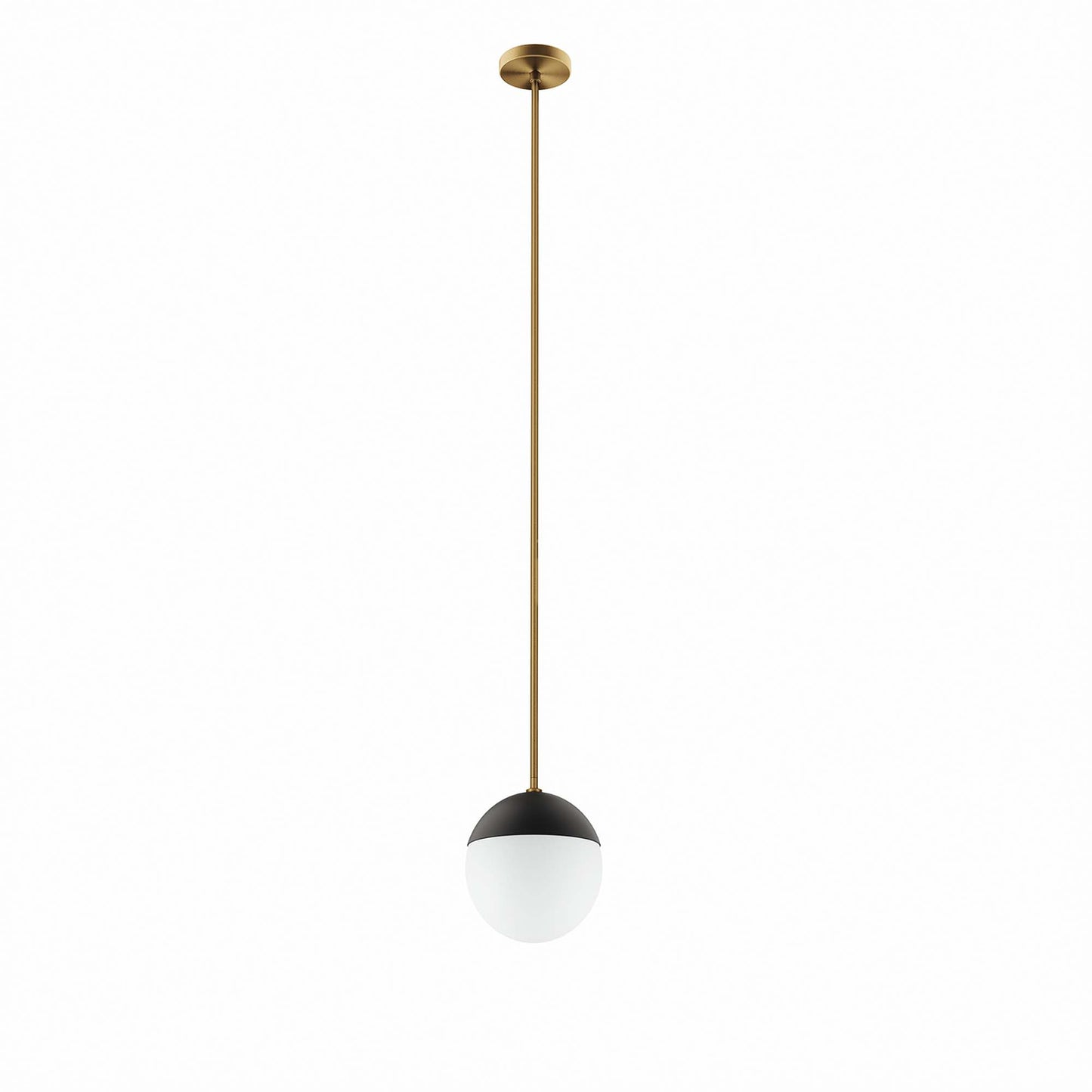 Modway Outlet Stellar 1-Light Pendant Light by Modway  Lighting Lighting Opal Satin Brass - EEI-5653-OPA-SBR