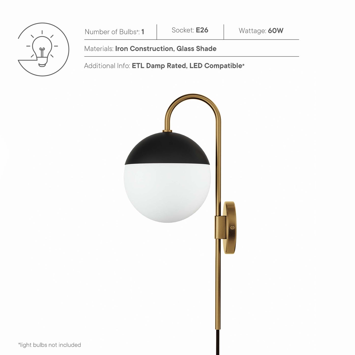 Modway - Stellar 1-Light Wall Sconce by Modway  Lighting Ceiling Lamps Brown - EEI-5654-OPA-SBR