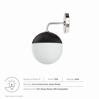 Modway Outlet Stellar 1-Light Wall Sconce by Modway  Lighting Lighting Opal Polished Nickel - EEI-5655-OPA-PON