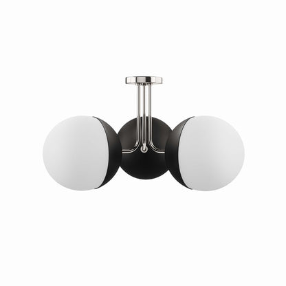Modway Outlet Stellar 3-Light Semi-Flush Ceiling Light by Modway  Lighting Lighting Opal Polished Nickel - EEI-5656-OPA-PON