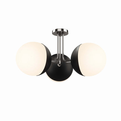 Modway Outlet Stellar 3-Light Semi-Flush Ceiling Light by Modway  Lighting Lighting Opal Polished Nickel - EEI-5656-OPA-PON