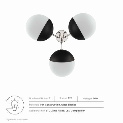 Modway Outlet Stellar 3-Light Semi-Flush Ceiling Light by Modway  Lighting Lighting Opal Polished Nickel - EEI-5656-OPA-PON