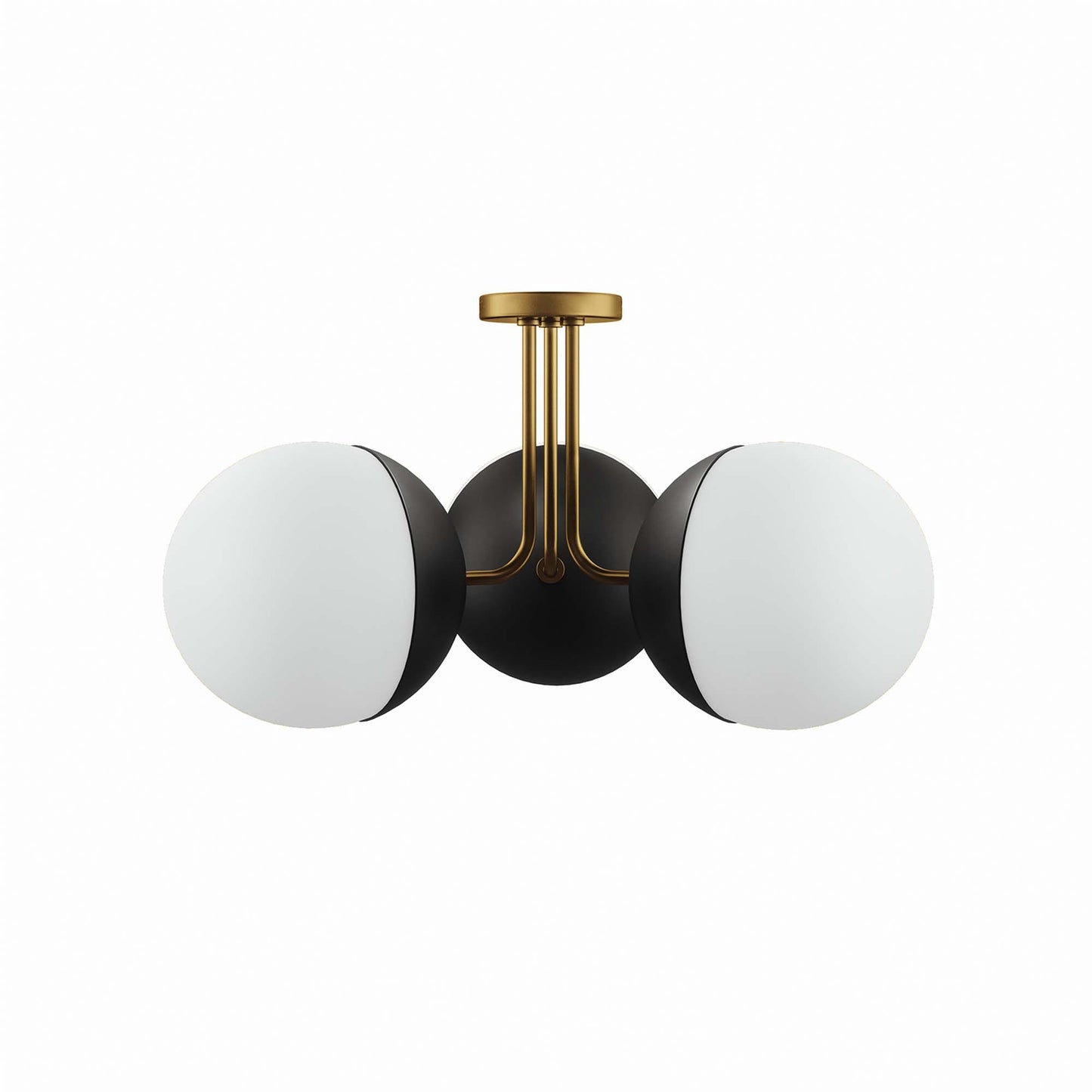 Modway Outlet Stellar 3-Light Semi-Flush Ceiling Light by Modway  Lighting Lighting Opal Satin Brass - EEI-5656-OPA-SBR